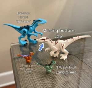 LEGO Dinosauro Bambino in piedi 37829 Rapaci Verde Sabbia pb01 Dk Arancione pb03 - Foto 1 di 14