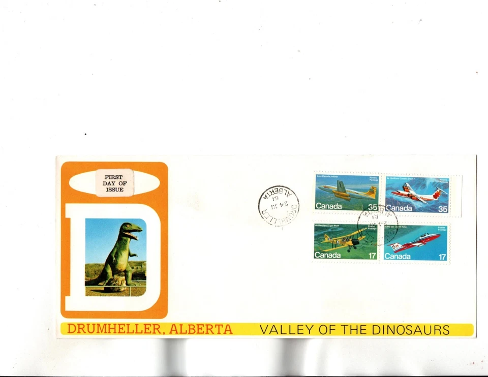 Sc#903 to 906  FDC DRUMHELLER,AB-Valley of  the DINOSAURS  cachet - Image 1 of 1