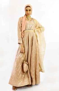 Rosegold Hochzeitskleid Nikkah Braut Outfit Fertig Asiatisch Partywear Potli Tasche - Bild 1 von 3