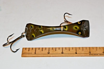 De colección South Bend Melocotón Oreno 505 FS Más Difícil de Encontrar Tamaño Almizclado en Rana Mancha Foto 1 de 4