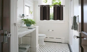 2PC MODERN BATHROOM WINDOW CURTAIN GROMMET PANEL SEMISHEER 30" X 24"(each) N29 - Picture 1 of 27