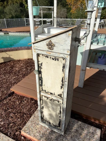 Vintage Parisian-Style Chimney Cabinet w/Built-In Light Cover