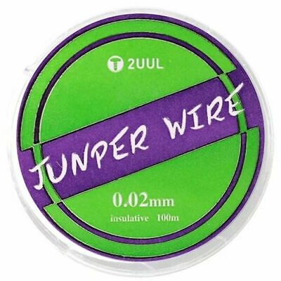 2UUL FX-002 Ultrafine 0.02mm Diameter Jumper Copper Wire 100m Long Insulative • 7.34£