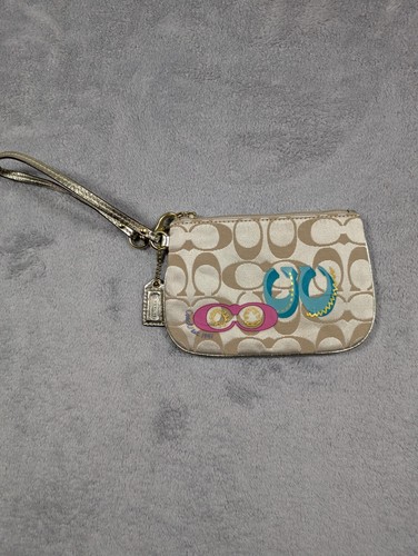 Coach Est 1941 portafoglio da polso borsa tela firma classica cinturino da polso Y2K