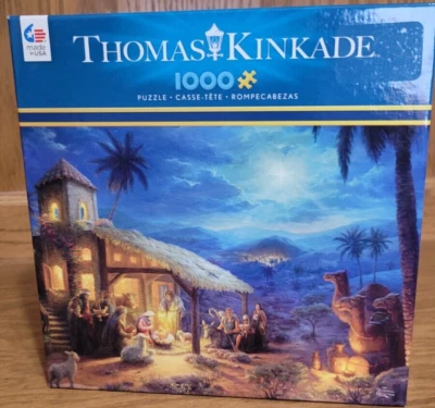 Thomas Kinkade The Nativity 1000 Piece Puzzle and Poster New - Image 1 of 2