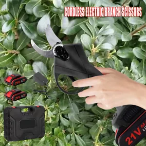 21V Electric Pruning Shears Cordless Pruner Brushless Cutter Trimmer + 2 battery - Picture 1 of 11