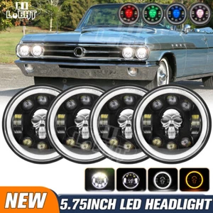 4PCS 5 3/4" 5.75" RGB LED Headlights Round Halo DRL For Buick Riviera 1963-1974 - Picture 1 of 9