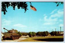 Vintage Postcard Fort Knox USATCA Headquarters Entrance Kentucky KY Tank Flag