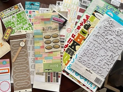 Alphabet Stickers Huge Lot Scrapbooking Words Booklets New Barely Used Glitter - Image 1 of 4