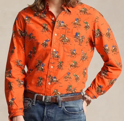 Polo Ralph Lauren Equestrian Horse Dog  Western Sportsman Aztec Shirt  sz XL - Image 1 of 4