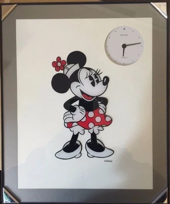 RELÓGIO DE PAREDE DISNEY MINNIE MOUSE SEIKO EMOLDURADO Bom Estado  - Imagem 1 de 4