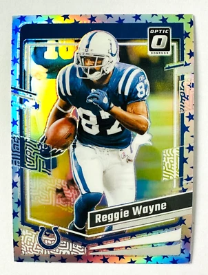 2023 Donruss Optic Reggie Wayne BLUE Stars Prizm Card #80 SP Colts Legend! - Image 1 of 3