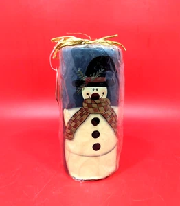 NWT Christmas Holiday Snowman Pillar Candle Decorative Candle 3 X 6 - Picture 1 of 7
