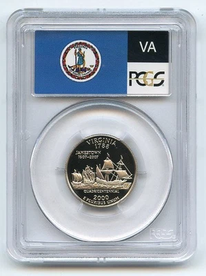 2000 S 25C Clad Virginia Quarter PCGS PR70DCAM - Image 1 of 2