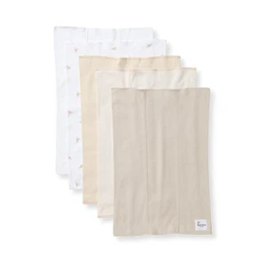 Burt's Bees Baby Burp Cloths Organic Cotton Extra Absorbent 5-Pack 17 x 11.75" - Picture 1 of 5