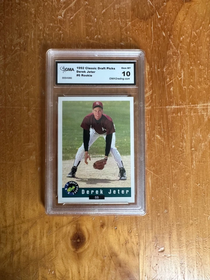 Tarjeta de novato Derek Jeter 1992 Classic Draft Picks #6 clasificación RC GMA 10 GEMA COMO NUEVA Foto 1 de 1