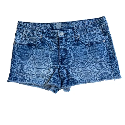 Mossimo 高级牛仔版 3 弹力牛仔裤蛇纹短裤女式 4 32 x 3 — 第 1/4 张图片