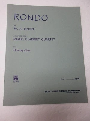 W A Mozart Rondo Arranged for Mixed Clarinet Quartet Sheet Music Harry Gee - Image 1 of 4