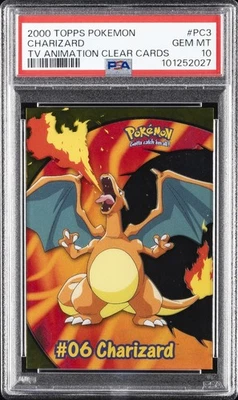 2000 TOPPS POKEMON TV ANIMATION CLEAR CARDS #PC3 CHARIZARD PSA 10 - Image 1 of 2