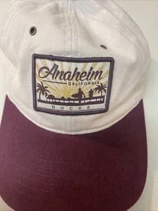 Anaheim Ducks Hat Hockey NHL Pier Beach Tan Maroon Adjustable One Size Surfing - Picture 1 of 16