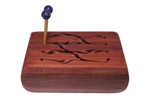 6 -key Wood Tongue Drum Wood Brown - Heavy Hardwood - Dolphins - Picture 1 of 8