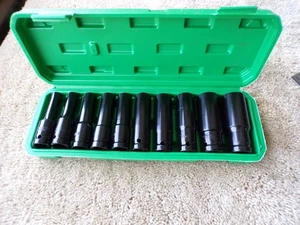 Juego de enchufes métricos de impacto profundo de 1/2" de accionamiento de largo alcance 10 mm-24 mm @dF - Imagen 1 de 8