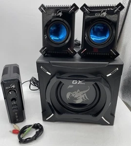 GX Gaming SW-G2.1 1250 2 - 4pc Gaming Speaker System - PC - 38 Watts RMS VGC - Picture 1 of 10