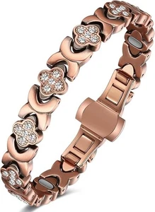 Pulseras Feraco de Cobre Puro para Mujer, 5X Pulsera Magnética Ultra Fuerte con - Imagen 1 de 6