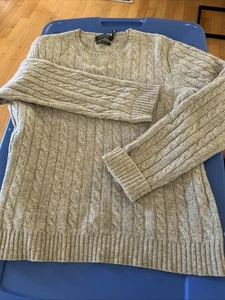 Polo Ralph Lauren maglione maglia cavi cashmere donna M grigio silenzioso lusso $398 - Foto 1 di 3