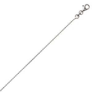 Chaîne Argent 925 Rhodié Maille Boules 1mm - Picture 1 of 1