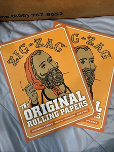 Zick Zack Vinyl Aufkleber 2er Set ca. 7x9 Einzelhandel Display Sticker orange Werbung - Bild 1 von 3