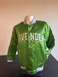 Men Green Satin Bomber Jacket Football Varsity Jacket Purple Lettermen  Jacket - Picture 1 of 21