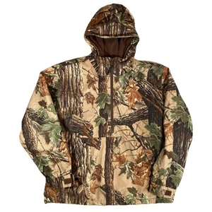 Cabela's Dry Plus Mens L Realtree Camo 1/2 Zip Hooded Pullover Jacket Insulated - Picture 1 of 15