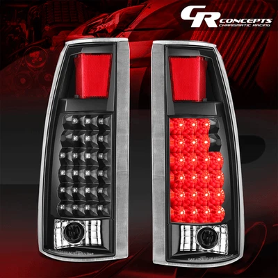 LÁMPARAS TRASERAS LED NEGRAS TRANSPARENTES PARA CHEVY C/K 1500 2500 3500 1988-2001/SUBURBAN Foto 1 de 4