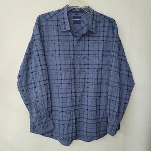 Tommy Bahama Shirt Men XXL/2XL BLue Plaid Cotton/Tencel Sport Lightweight Pocket - Picture 1 of 12