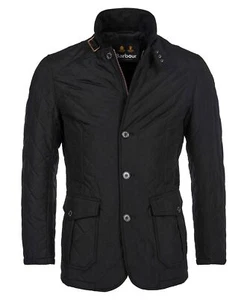 Barbour Men's Lutz Quilted Jacket Black MQU0508 BK11 - Picture 1 of 12