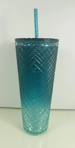 Starbucks 2023 Primavera Azul Teal Ombre Joyas Bling Stud Venti Vaso 24oz Taza - Imagen 1 de 6
