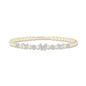 Brazalete mariposa diamante natural corte redondo de 1/4 Ctw en oro de 10K para mujer - Imagen 1 de 3