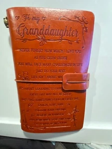 To My Granddaughter Leather Travel Journal 4.75" X 5" *NEW/No Package* b2 - Picture 1 of 12