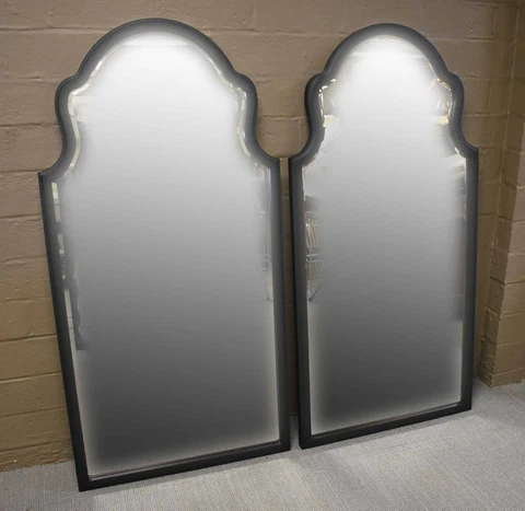 Pair Black Framed Beveled Mirrors By Pottery Barn 60" Cover