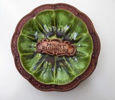 Treasure Craft Trinket Dish Bowl Mount Rushmore Souvenir Green Brown 5" USA Made