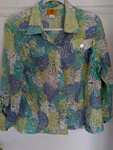 Ruby Road Women's 14 Shirt  JacketRayon Lilac Yellow Green Nylon Summery Weight  - Picture 1 of 7