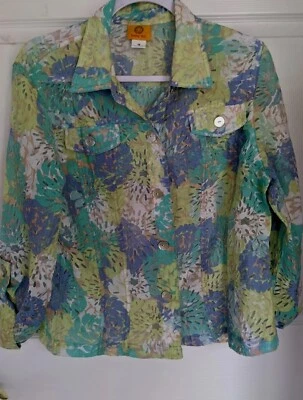 Ruby Road Women's 14 Shirt  JacketRayon Lilac Yellow Green Nylon Summery Weight  - Image 1 of 4