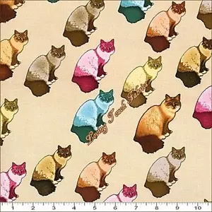 RJR DAN MORRIS "HOME SEWEET HOME" #2357001 CATS FABRIC PRICED @ 1/2 YD - Picture 1 of 1
