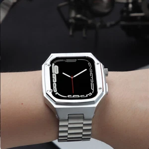 Stainless Steel Mod Kit For Apple Watch Series 10 42mm 10 46mm Metal Band + Case - Picture 1 of 12