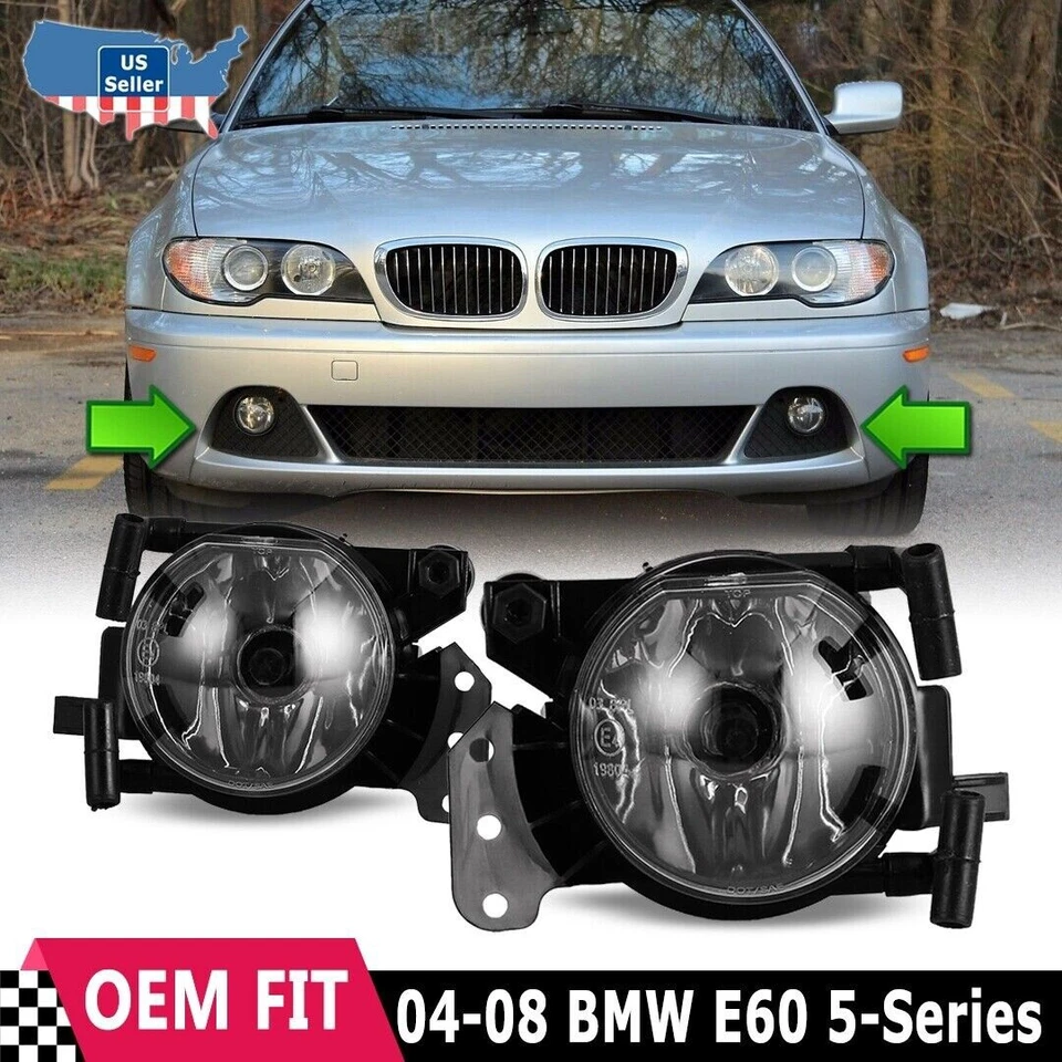 For 2003-2006 BMW 325Ci/330Ci Fog Lights 04-07 BMW 525i/530i Driving Bumper Pair - Imagem 1 de 4