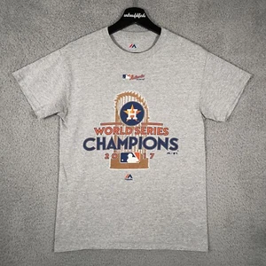 Houston Astros Shirt Mens Small Gray 2017 World Series Champions Majestic MLB - Picture 1 of 11