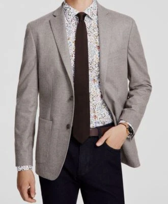 Jaqueta Bar III masculina cinza sólida slim fit malha esporte tamanho 40R - Imagem 1 de 3