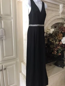NWT $510 Nicole Miller Black Jewel Embellished Waist Rompers ( Size 6 ) - Picture 1 of 12