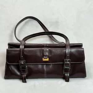 Kenneth Cole Reaction Bolso de Mano de Cuero Marrón Chocolate Elegante Cartera - Imagen 1 de 24